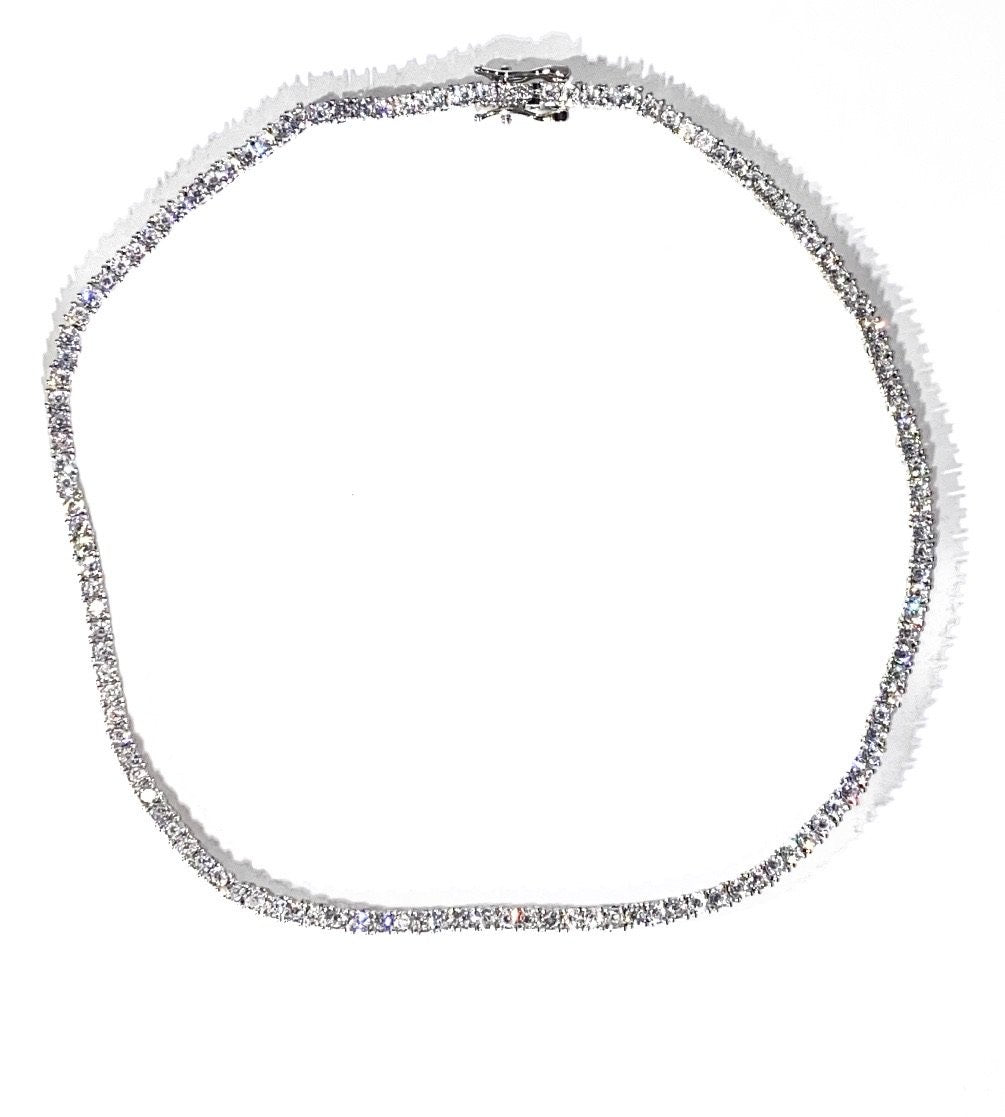Silver Icy Tennis Necklace